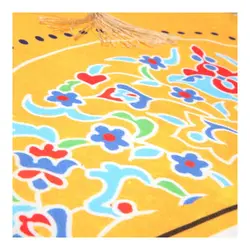 کتیبه عمودی مخمل تک عددی با شعار یا بقیه الله 65*135 رنگ زرد
