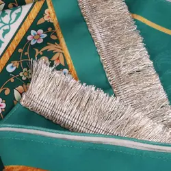 کتیبه مخمل افقی مستطیلی با شعار اللهم عجل لولیک الفرج زمینه فیروزه ای (700643)