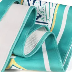 کتیبه مخمل  پایین هلالی  با شعار السلام علیک یا بقیه الله زمینه سبز    140*300