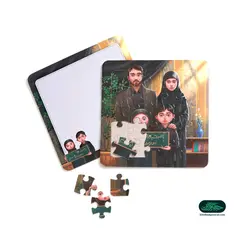 پازل مقوایی به همراه وایت برد فاطمیه طرح یا حضرت زهرا ما همه عزادار شما هستیم 20*20
