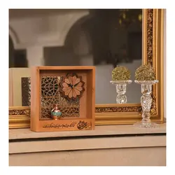 ساعت گره چینی رومیزی طرح فیروزه کوب با شعار گذر تک تک این ثانیه ها