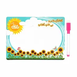 مگنت یخچالی وایت برد و ماژیک طرح آفتابگردانم و بی تاب آفتاب 14*19