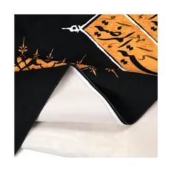 کتیبه مخمل سه عددی فاطمیه طرح شمسه ی طلایی در ابعاد 140*140 سانتی متر
