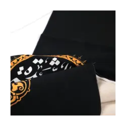 کتیبه مخمل سه عددی فاطمیه طرح شمسه ی طلایی در ابعاد 140*140 سانتی متر