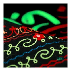 کتیبه مخمل گلدوزی شده طرح اللهم صل علی فاطمه و ابیها و بعلها و بنیها 70*100 سانتی متر