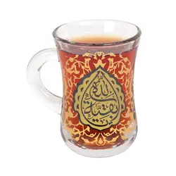 ست 6 عددی استکان کمر باریک دسته دار با شعار بقیة الله