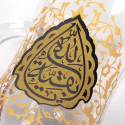ست 6 عددی استکان کمر باریک دسته دار با شعار بقیة الله