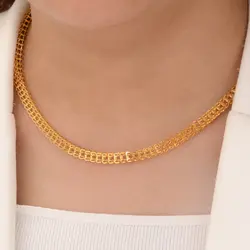گردنبند طلا 18 عیار زنانه طلای مستجابی مدل لیزر کات کد 3