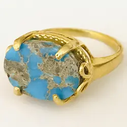 انگشتر نقره زنانه مدل چهار چنگ دستساز فیروزه نیشابوری