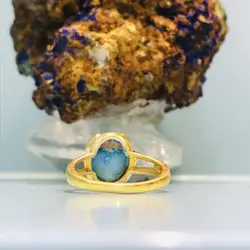 انگشتر نقره زنانه مدل 4 چنگ دستساز با فیروزه نیشابوری طبیعی