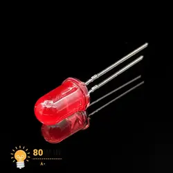 ال ای دی 5mm قرمز مات پایه کوتاه (بسته 20 عددی)