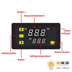 ماژول ترموستات دیجیتال دما W3230 ولتاژ 220 ولت