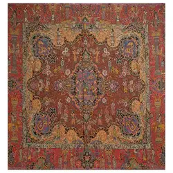 رومیزی مربع ترمه ابریشم کد TRM19