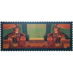 رومیزی مستطیل مخمل کوبیده طرح دختر کمانچه زن کد MAKHMOS1