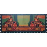 رومیزی مستطیل مخمل کوبیده طرح دختر کمانچه زن کد MAKHMOS1
