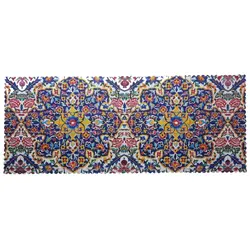 رومیزی مستطیل مخمل کوبیده طرح کاشی کد MAKHMOS14