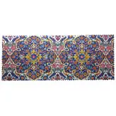 رومیزی مستطیل مخمل کوبیده طرح کاشی کد MAKHMOS14