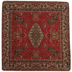 کاور کوسن ترمه ابریشم کد QUTR9 نفیس رنگ قرمز آستر زرشکی لبه مغزی دوزی