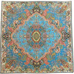 رومیزی مربع ترمه ابریشم کد TRM148