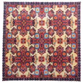 رومیزی مربع مخمل کوبیده طرح گلیم کد MAKHMOR16
