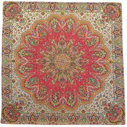 رومیزی مربع ترمه ابریشم کد TRM173