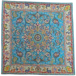 رومیزی مربع ترمه ابریشم کد TRM160