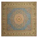 رومیزی مربع ترمه ابریشم تار سفید کد TRM91