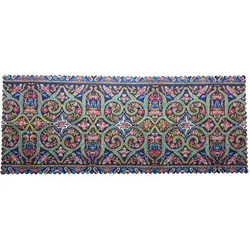 رومیزی مستطیل مخمل کوبیده طرح کاشی کد MAKHMOS25