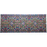 رومیزی مستطیل مخمل کوبیده طرح کاشی کد MAKHMOS25