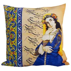 کاور کوسن مخمل کوبیده طرح شعر و کاشی کد MAKHQU27