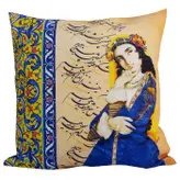 کاور کوسن مخمل کوبیده طرح شعر و کاشی کد MAKHQU27