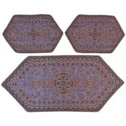 ست 3 تکه رومیزی ترمه ابریشم کد TRSETE42