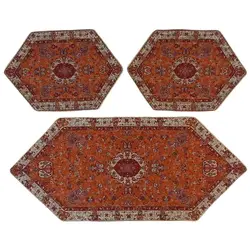 ست 3 تکه رومیزی ترمه ابریشم کد TRSETE40