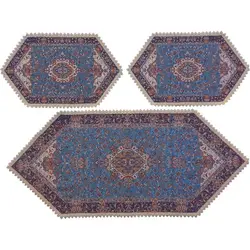 ست سه تکه رومیزی ترمه ابریشم کد TRSETE12