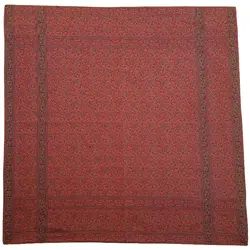 رومیزی مربع ترمه ابریشم کد TRM212 نفیس رنگ زرشکی آستر زرشکی