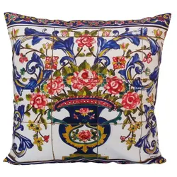 کاور کوسن مخمل کوبیده طرح کاشی MAKHQU6