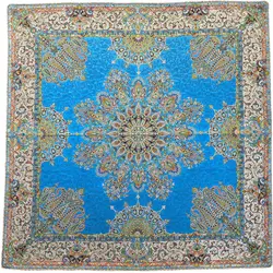 رومیزی مربع ترمه ابریشم کد TRM166