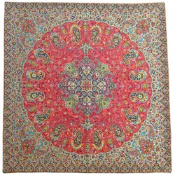 رومیزی مربع ترمه ابریشم کد TRM154