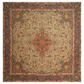 رومیزی مربع ترمه ابریشم تار سفید کد TRM97