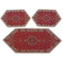 ست سه تکه رومیزی ترمه ابریشم کد TRSETE10