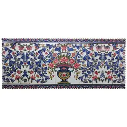 رومیزی مستطیل مخمل کوبیده طرح کاشی کد MAKHMOS29