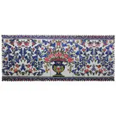 رومیزی مستطیل مخمل کوبیده طرح کاشی کد MAKHMOS29