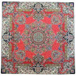 رومیزی مربع ترمه ابریشم کد TRM152