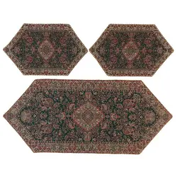 ست 3 تکه رومیزی ترمه ابریشم کد TRSETE27