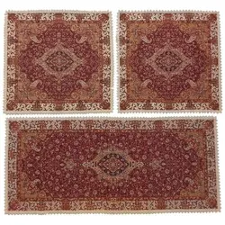 ست سه تکه رومیزی ترمه ابریشم کد TRSETE2