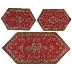 ست 3 تکه رومیزی ترمه ابریشم کد TRSETE44