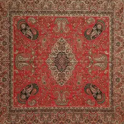 رومیزی مربع ترمه ابریشم کد TRM24