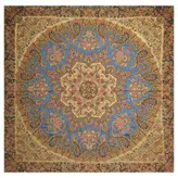 رومیزی مربع ترمه ابریشم تار سفید کد TRM102