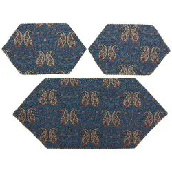 ست 3 تکه رومیزی ترمه ابریشم کد TRSETE68