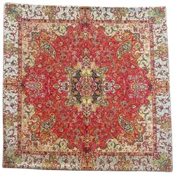 رومیزی مربع ترمه ابریشم کد TRM155